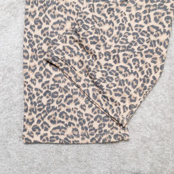 American Eagle Aerie Leopard Print New Heights Fleece Trousers Womens Size M - Picture 12 of 13